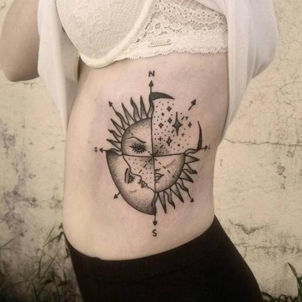 Sonne und Monds tattoo 185