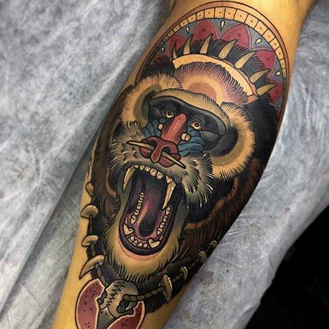 pavian babuine tattoo 109