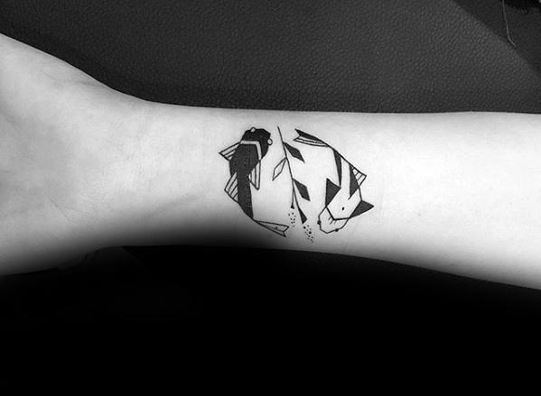 Koi-Fischen Yin-Yang bilden tattoo 04