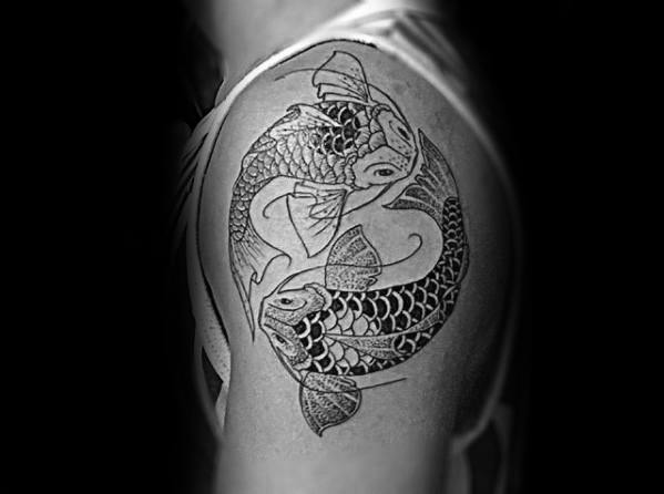 Koi-Fischen Yin-Yang bilden tattoo 06