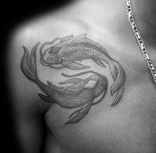 Koi-Fischen Yin-Yang bilden tattoo 12