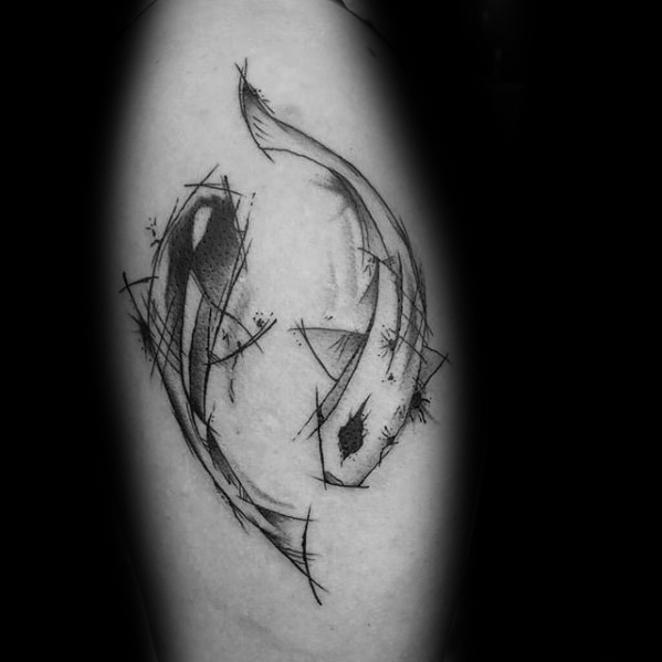 Koi-Fischen Yin-Yang bilden tattoo 16
