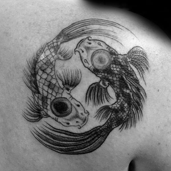 Koi-Fischen Yin-Yang bilden tattoo 18