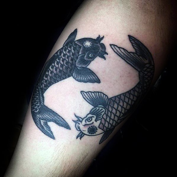 Koi-Fischen Yin-Yang bilden tattoo 24