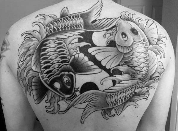 Koi-Fischen Yin-Yang bilden tattoo 30