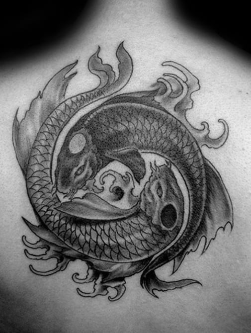 Koi-Fischen Yin-Yang bilden tattoo 36