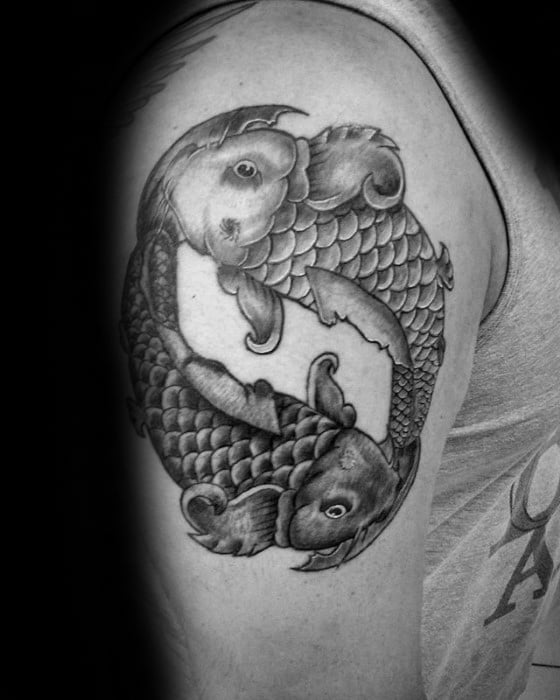 Koi-Fischen Yin-Yang bilden tattoo 40