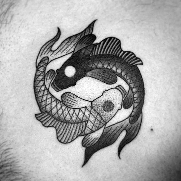 Koi-Fischen Yin-Yang bilden tattoo 44