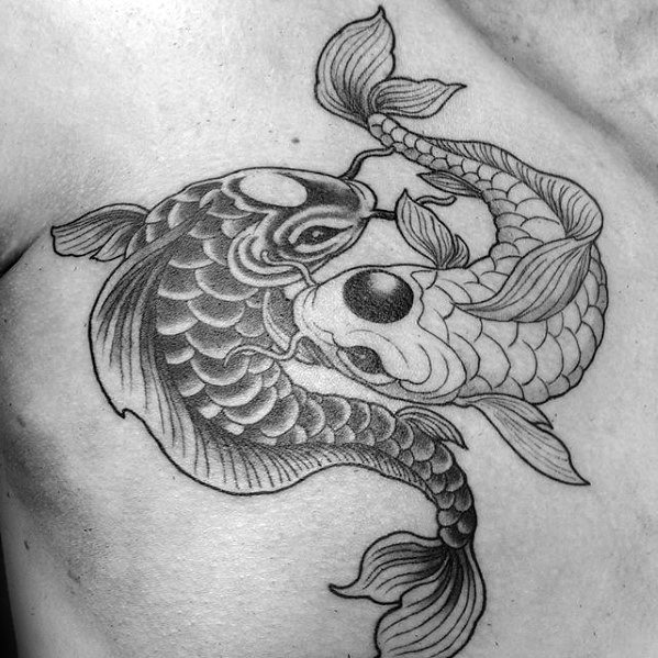 Koi-Fischen Yin-Yang bilden tattoo 46