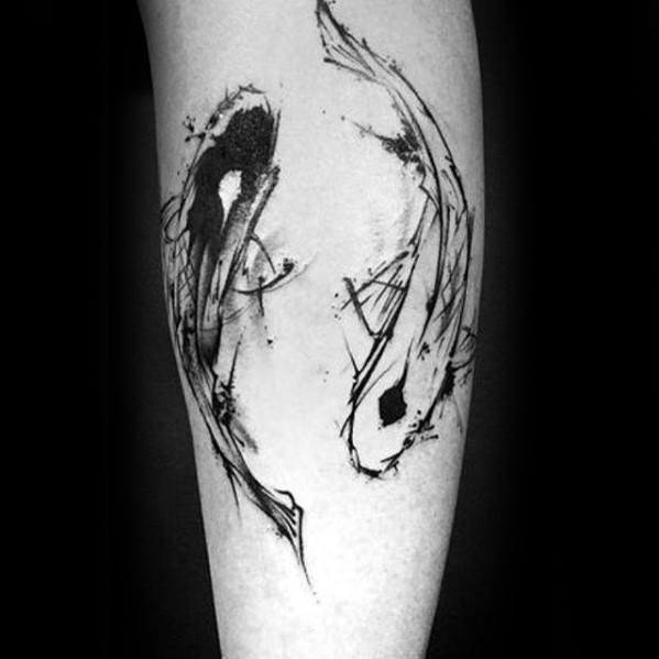 Koi-Fischen Yin-Yang bilden tattoo 48