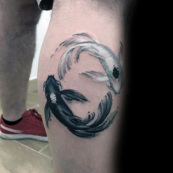 Koi-Fischen Yin-Yang bilden tattoo 52