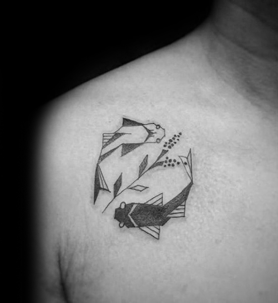 Koi-Fischen Yin-Yang bilden tattoo 58