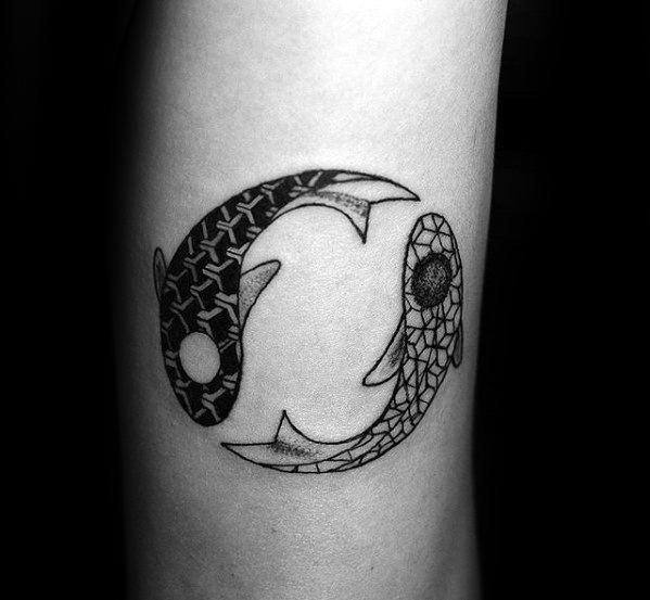 Koi-Fischen Yin-Yang bilden tattoo 60