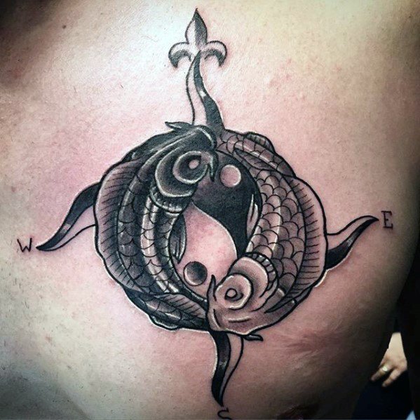 Koi-Fischen Yin-Yang bilden tattoo 72