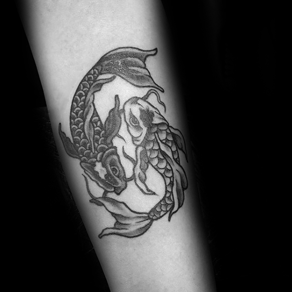 Koi-Fischen Yin-Yang bilden tattoo 74