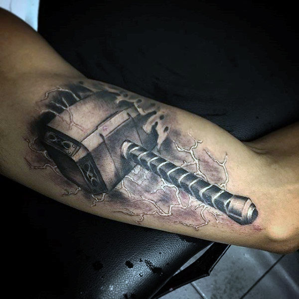 mjolnir hammer tattoo 01