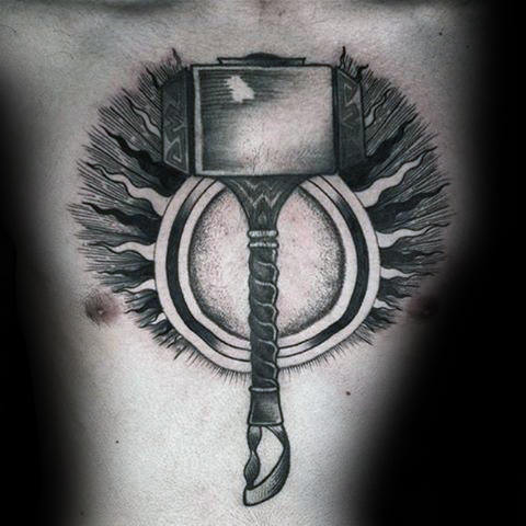 mjolnir hammer tattoo 07