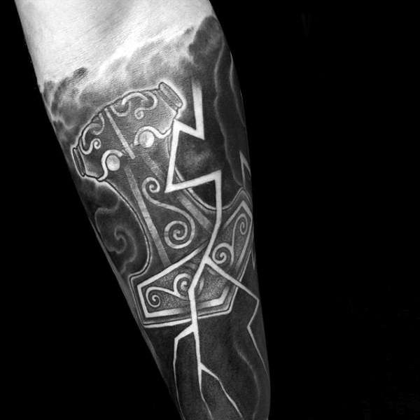 mjolnir hammer tattoo 49