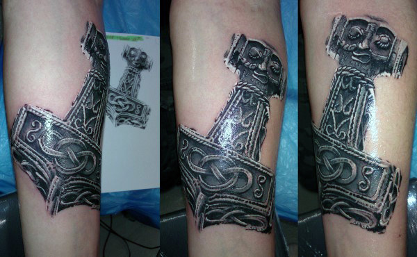 mjolnir hammer tattoo 73