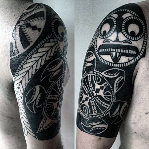 halber arm tribal tattoo mann 02