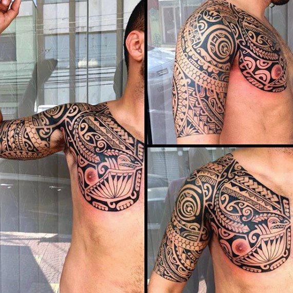 halber arm tribal tattoo mann 04
