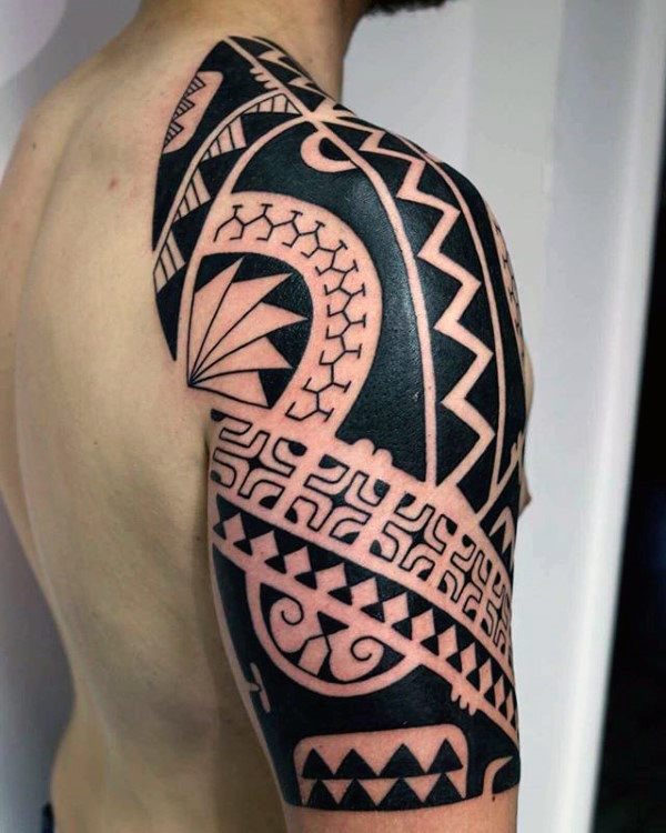 halber arm tribal tattoo mann 07