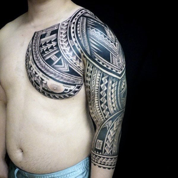 halber arm tribal tattoo mann 08