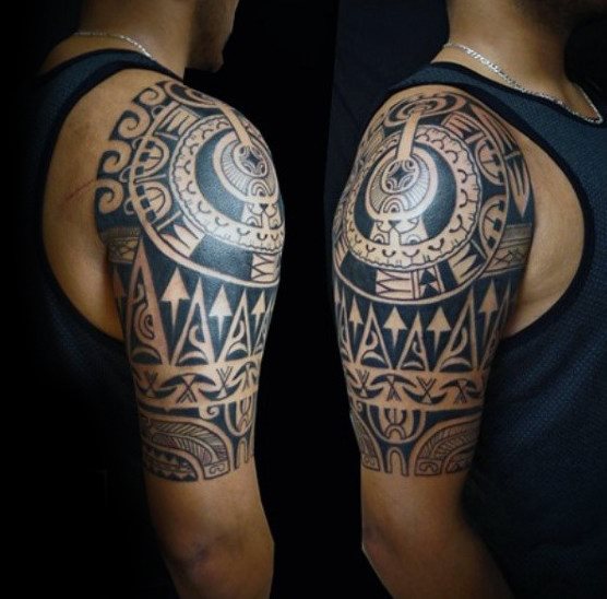 halber arm tribal tattoo mann 25