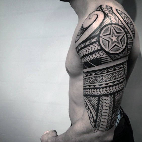 halber arm tribal tattoo mann 36