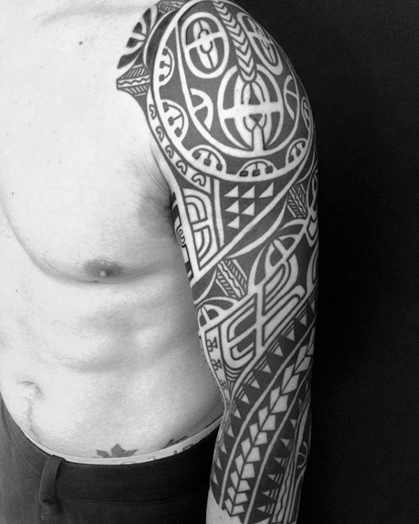 halber arm tribal tattoo mann 44