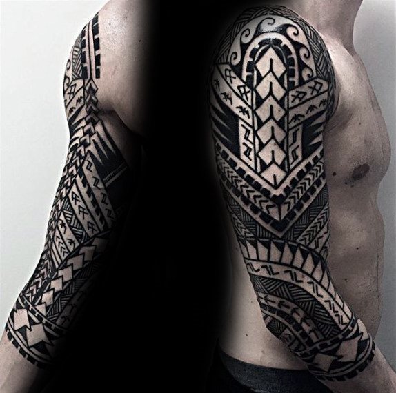 halber arm tribal tattoo mann 48