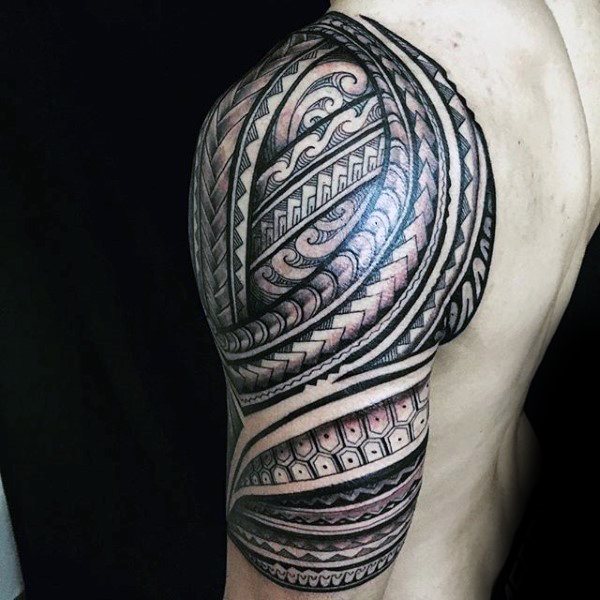 halber arm tribal tattoo mann 49
