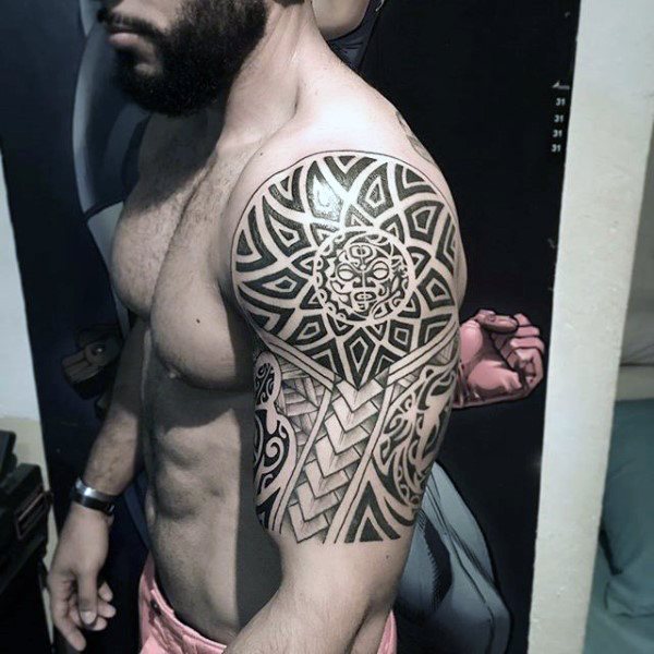 halber arm tribal tattoo mann 55