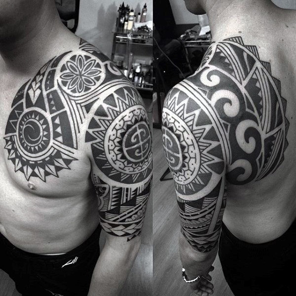halber arm tribal tattoo mann 58