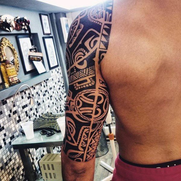 halber arm tribal tattoo mann 62