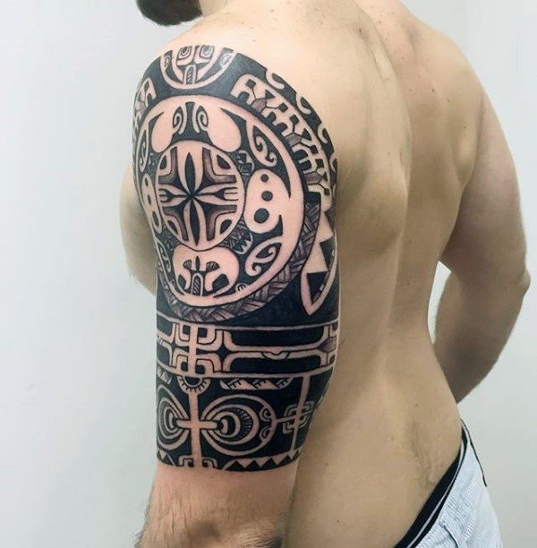 halber arm tribal tattoo mann 66