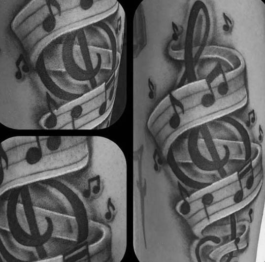 violinschlussel tattoo 75