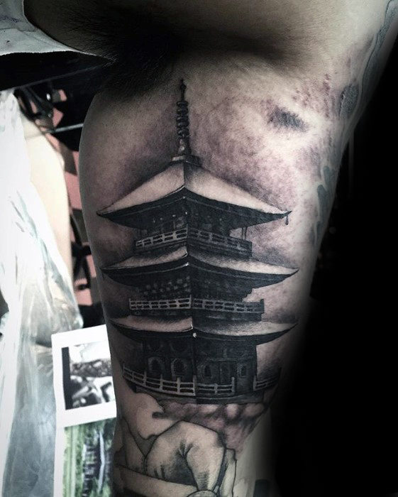 japanischer tempel schreine tattoo 19