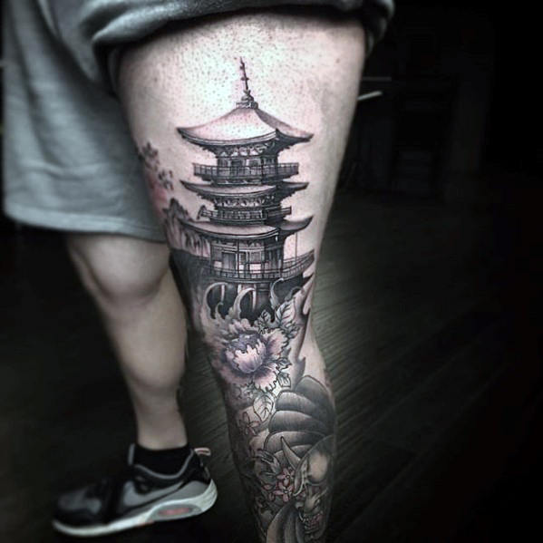 japanischer tempel schreine tattoo 23