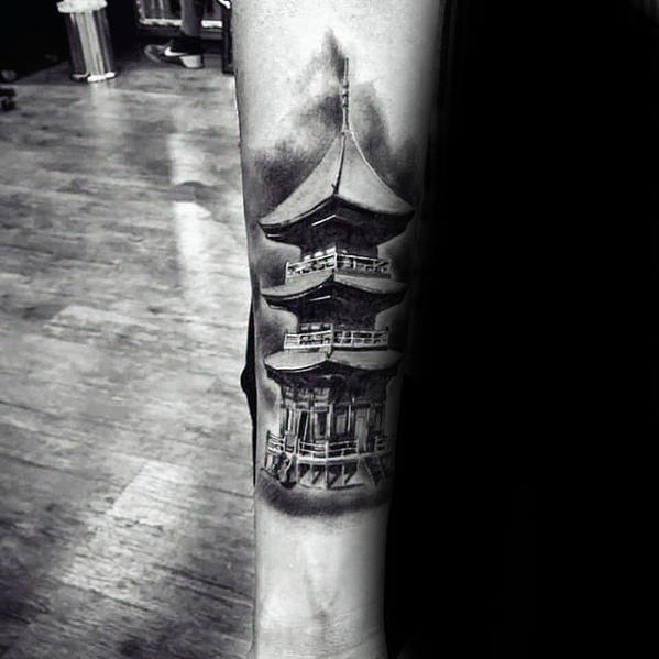 japanischer tempel schreine tattoo 37