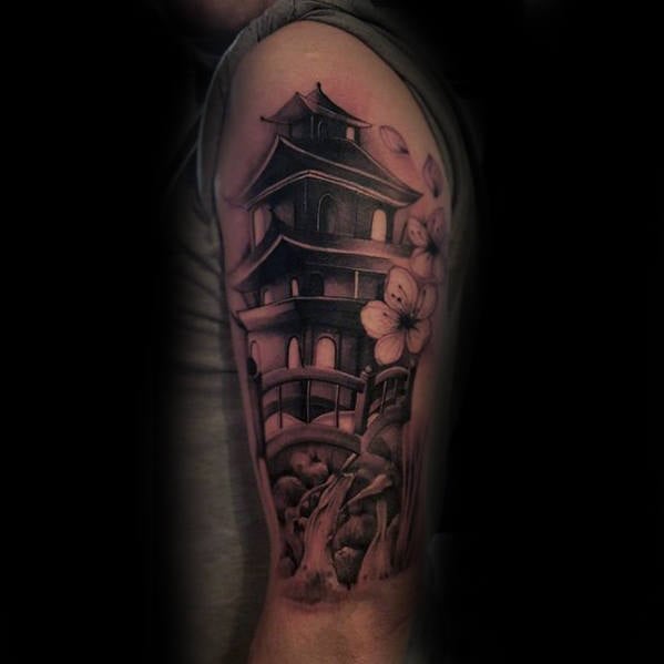 japanischer tempel schreine tattoo 39