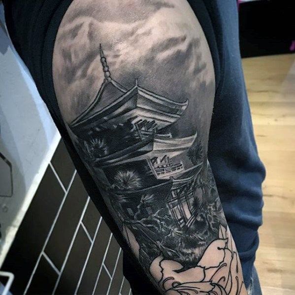 japanischer tempel schreine tattoo 41