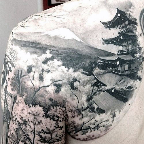 japanischer tempel schreine tattoo 43