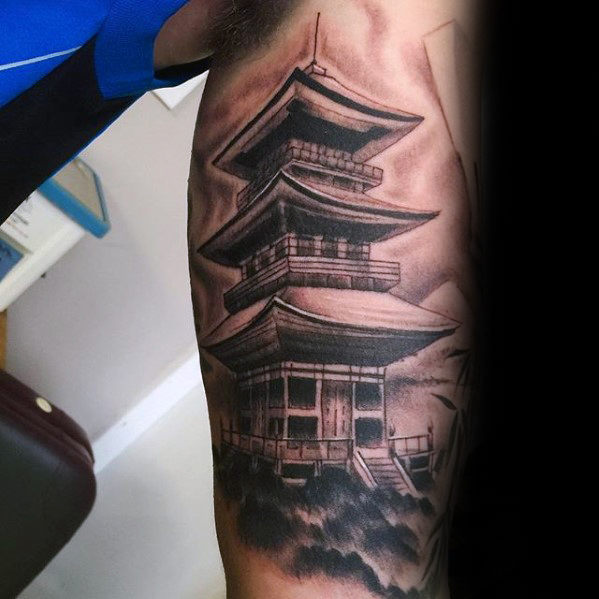 japanischer tempel schreine tattoo 47