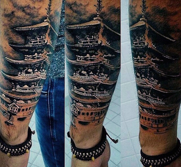 japanischer tempel schreine tattoo 49
