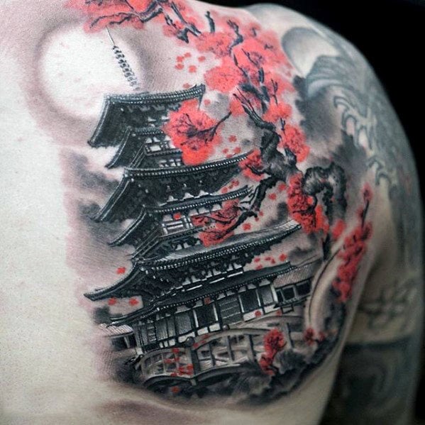 japanischer tempel schreine tattoo 53