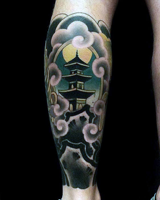 japanischer tempel schreine tattoo 73