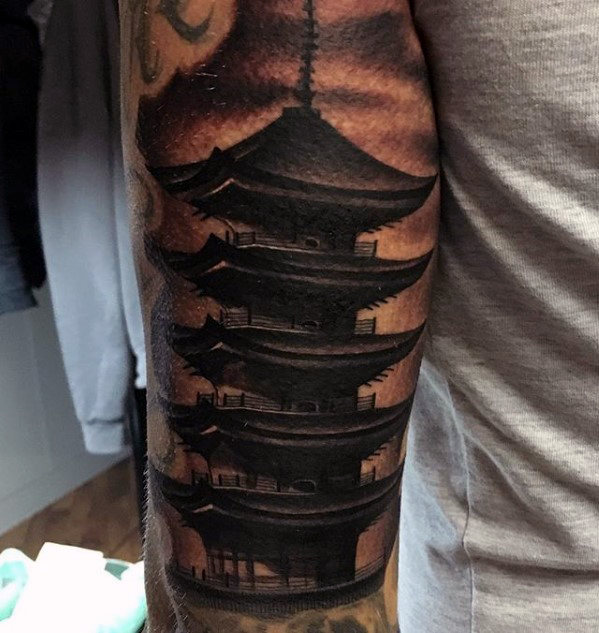 japanischer tempel schreine tattoo 77