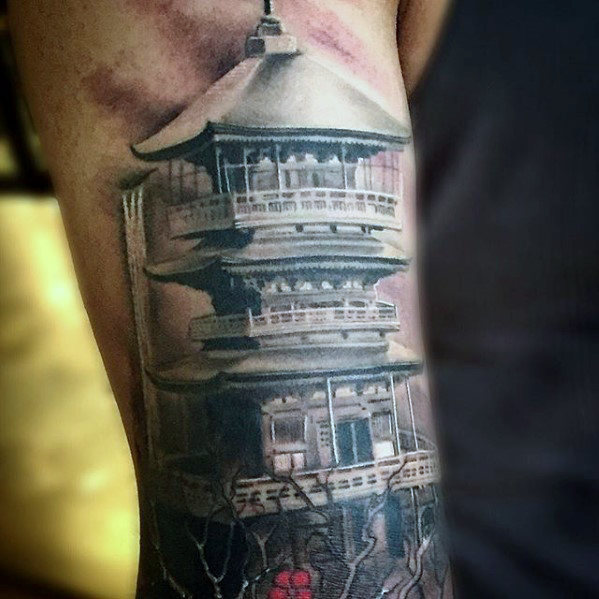 japanischer tempel schreine tattoo 83