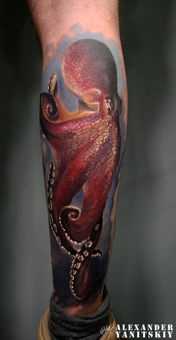 krake tintenfische tattoo 128